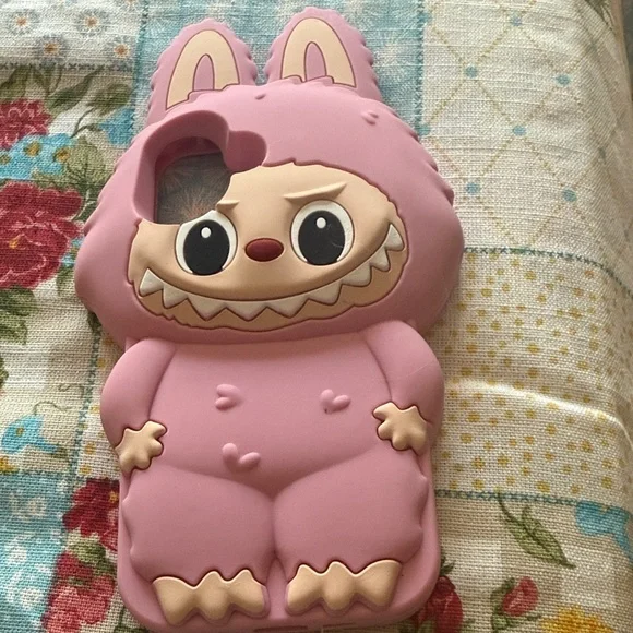 Pink Labubu Character Phone Case