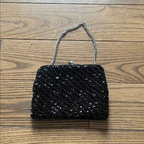 Sparkling Black Sequin Kids Bag