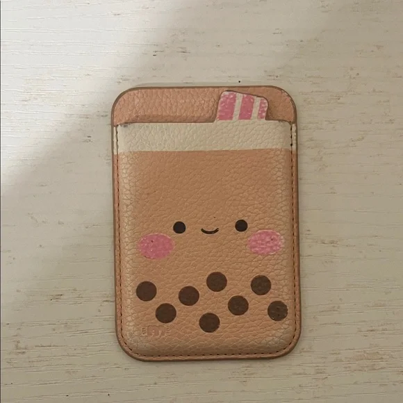 Cute Tan Phone Case with Bubble Tea Design