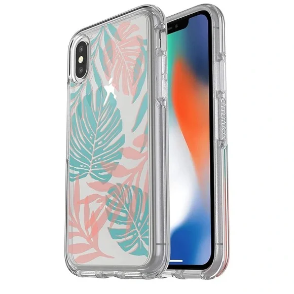 Otterbox iPhone Xs Case Symmetry Series Easy Breezy/ Clear Tropical NIB