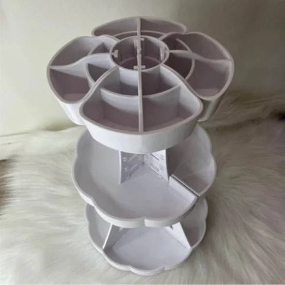360 Degree Rotating Makeup Organizer - White