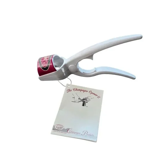 The Champagne Opener II NWT White Made USA Patented Cork Remover CP85210
