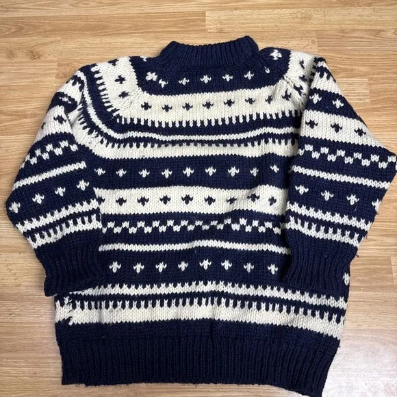 Vintage Wool Nordic‎ Sweater Grigoropoulos Bros Olympic Popular Art Mens XL