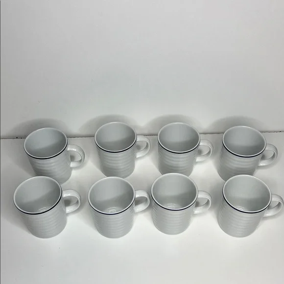 Crate & Barrel set of 8 porcelain coffee mugs