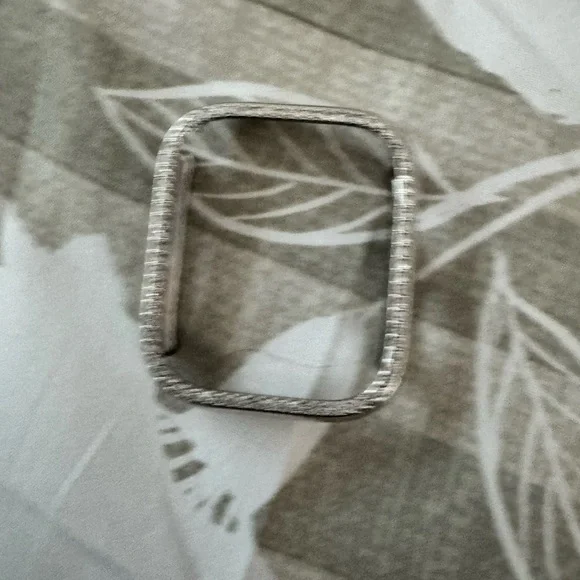 Silver Rectangular Apple Watch cover with rhinestones
