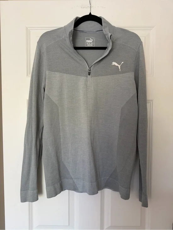 NWOT* Puma Men’s Gray Quarter-Zip Performance Sweater- Size Small