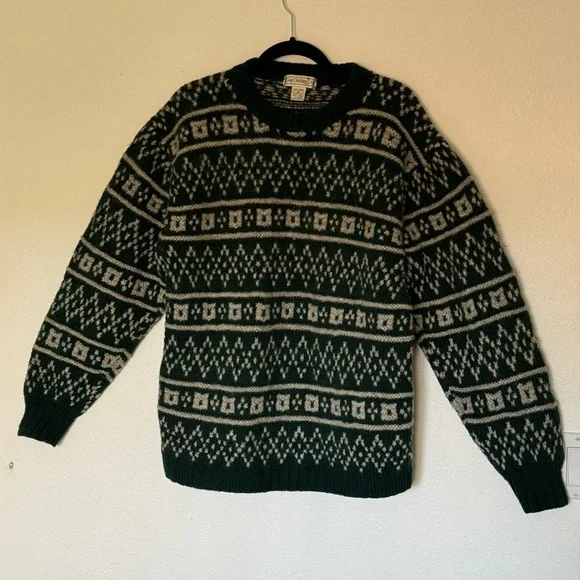 Vintage GAP CLOTHING CO. Old 80's 90's Sweater Knit Nordic Pattern All Over Wool