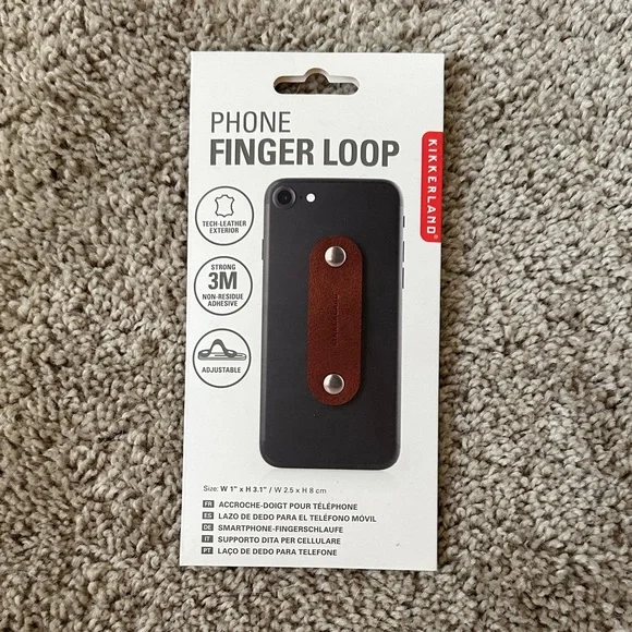 Kikkerland Brown Phone Finger Loop