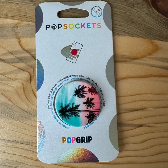 PopSocket PopGrip with Swappable Top - Tropical Sunset Design