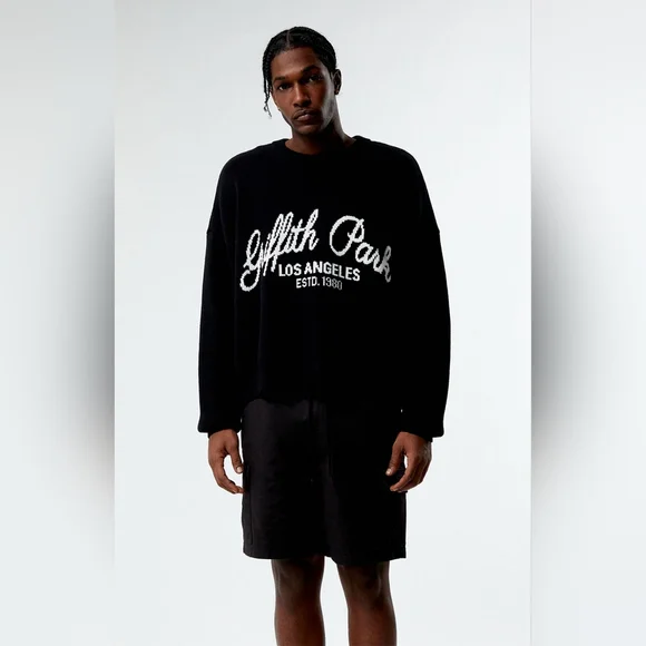 PacSun Black Crewneck‎ Sweater with White Text
