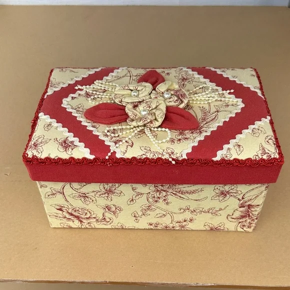 Red and Cream Vintage Decorative Box