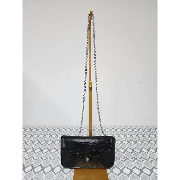 LOUIS VUITTON Epi Felicie Crossbody Bag Black