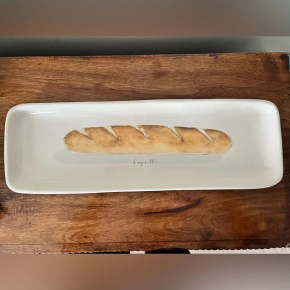Crate & Barrel Rectangular Baguette Serving Platter