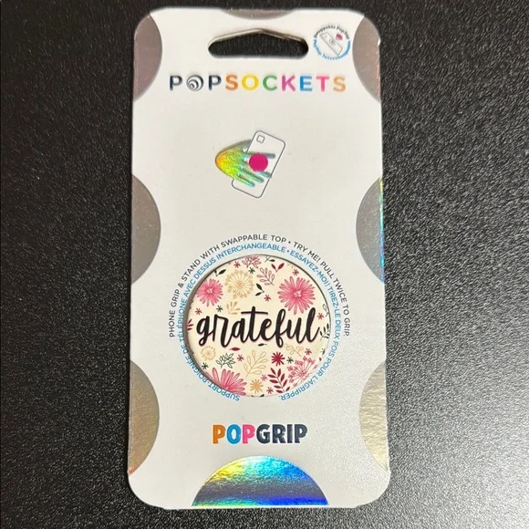 PopSocket Grateful PopGrip - Pink and Purple Floral