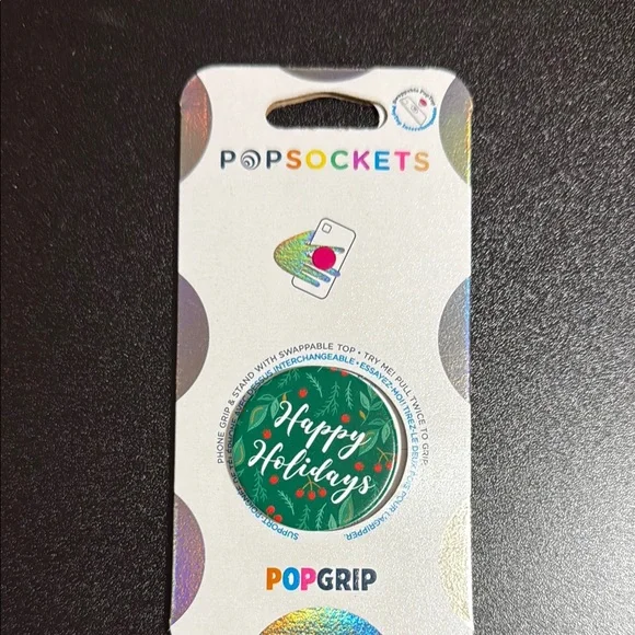 PopSocket Happy Holidays PopGrip - Green and Red