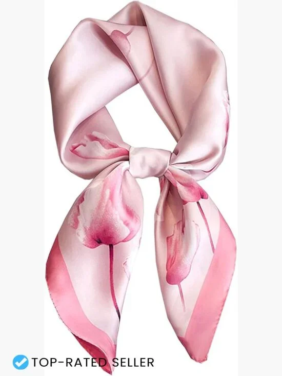 Lightweight Fashion Silk Satin Head Scarf Y2K Chic Neck Scarf Handbag Accessory