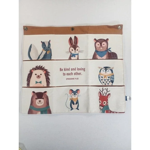 Mary & Martha Woodland Friends Book Toy Organizer Religious Christian Canvas Kid