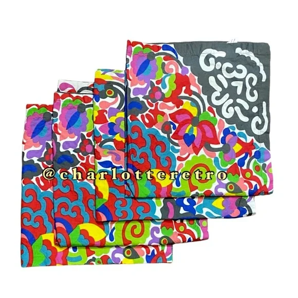 (4) Crate & Barrel Cloth Table Napkins • Carnivale