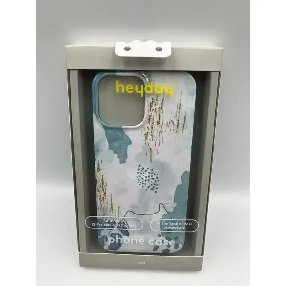 heyday antimicrobial Hard phone Case for iPhone 13 Pro - Teal, White, Gold