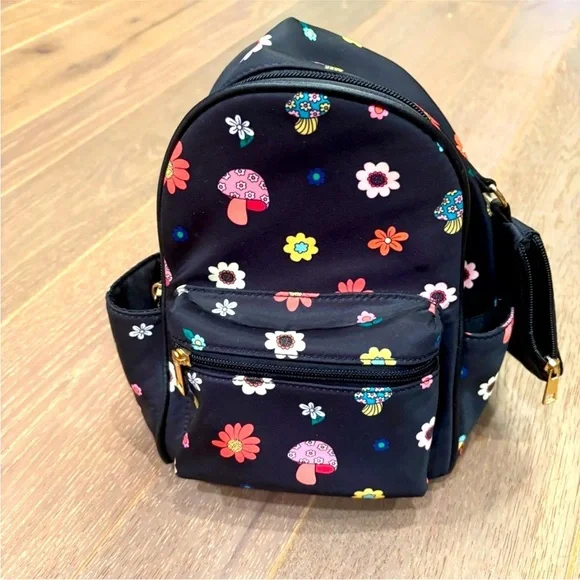 Floral and Mushroom Print Backpack with wallet. New