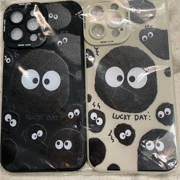 Whimsical Eye Design Phone Covers Black and Cream