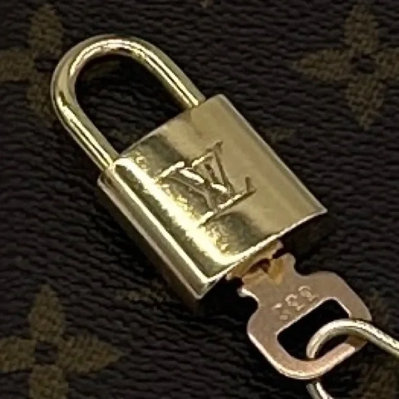 Louis Vuitton Padlock & Key #332 Gold Tone Lock Made in France