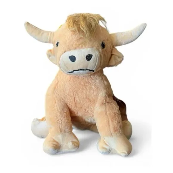 Kids Highland Cow Plush Backpack Travel Soft Plush Tote New