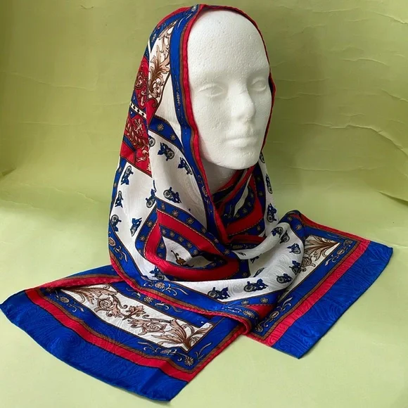 Vintage multicolored silk scarf