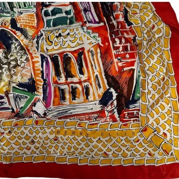 Vintage Perry‎ Ellis Silk Scarf