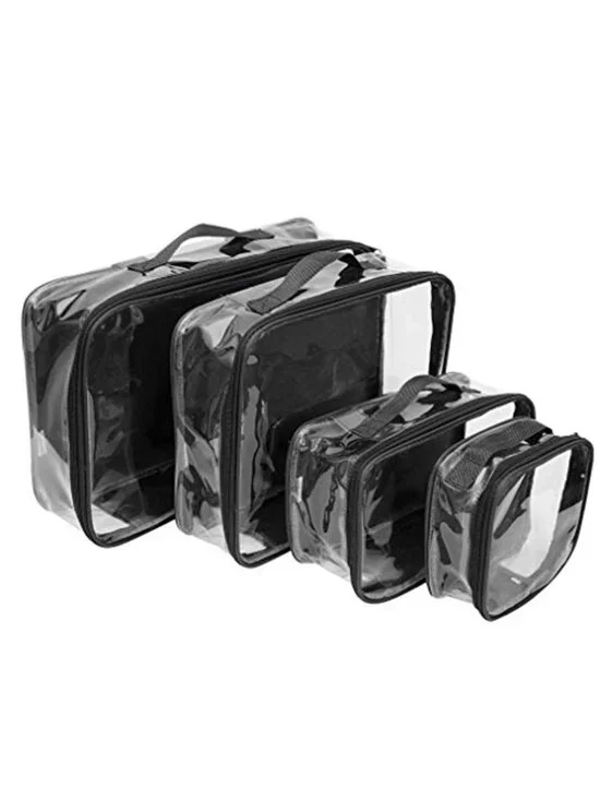 Clear Packing Cubes Travel Organizer Set Luggage Storage Carry On Bags