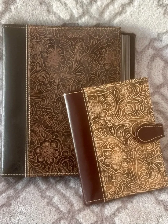 Rustic Photo Album Bundle Tooled Leather Western Farmhouse Set