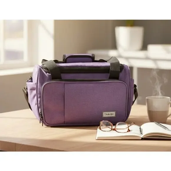 Sucipi Knitting Bag Organizer Purple Yarn Storage Tote Project Bag 14x10x