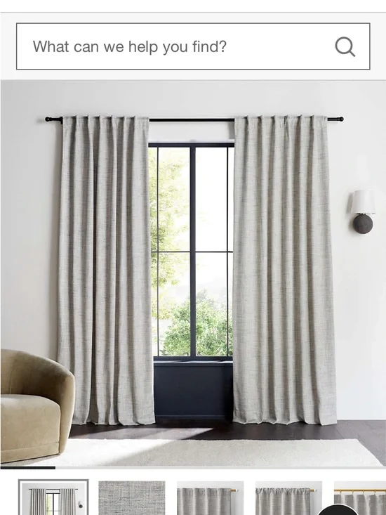 Crate and Barrel set of 2 Reid blue curtain panels