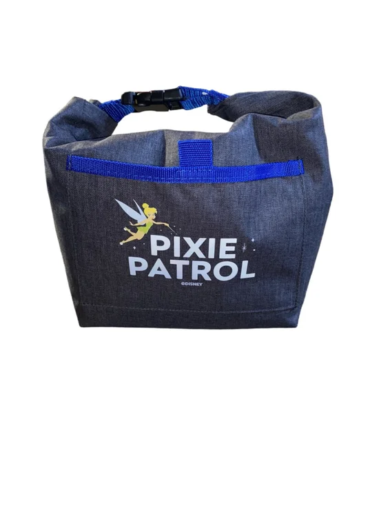 Disney Tinkerbell Pixie Patrol Gray Blue Roll top Lunch Bag Like New