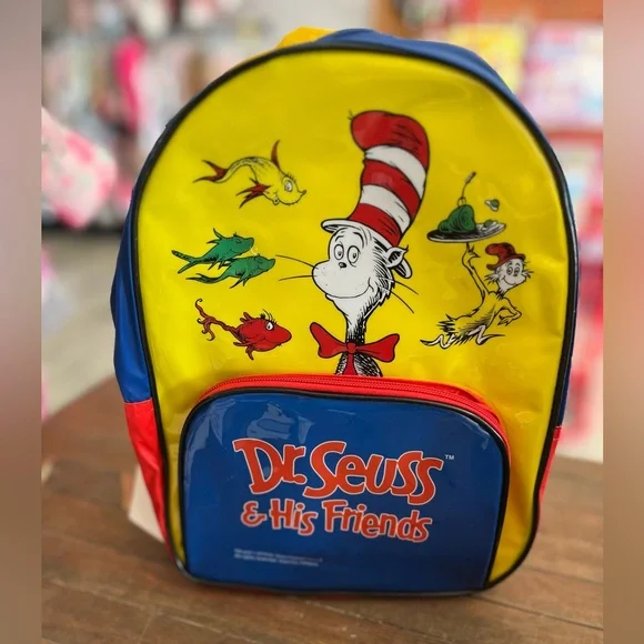 Dr. Seuss and His Friends Backpack Bookbag School Book Bag 1997 Cat In The Hat