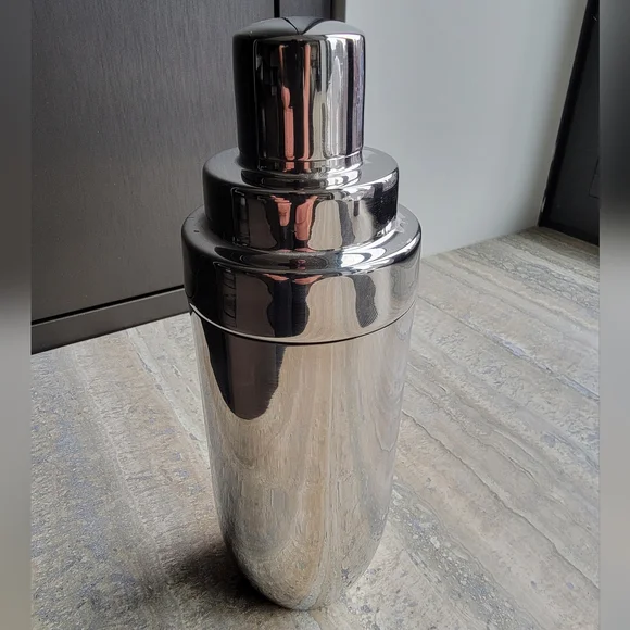 New Crate & Barrel Stepped Stainless Steel Coctail Shaker