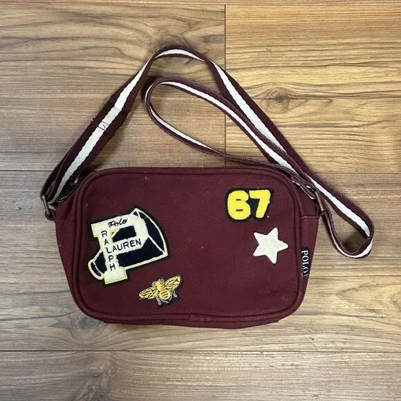 Polo Ralph Lauren Big Kids Patches Canvas Varsity Crossbody Bag