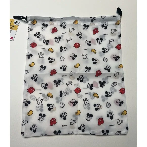 Disney Daiso Travel‎ Drawstring Pouch Mickey Mouse