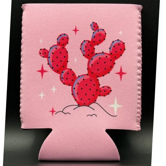 Pink Cactus‎ Koozie Drink Cooler Sleeve Beverage Holder Kawaii Desert Party