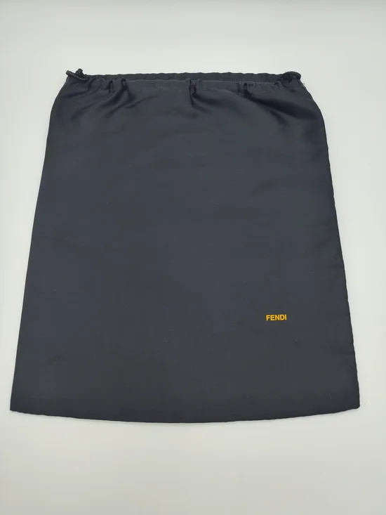 FENDI Black Dust Bag XL Drawstring Storage Pouch Italy 14x14.5 Luxe EUC