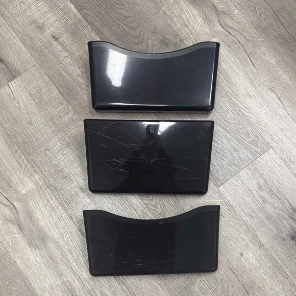 Set of Three Black Wall Pockets