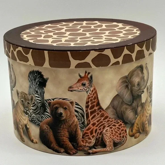 Safari Animal Trinket Circular Box‎