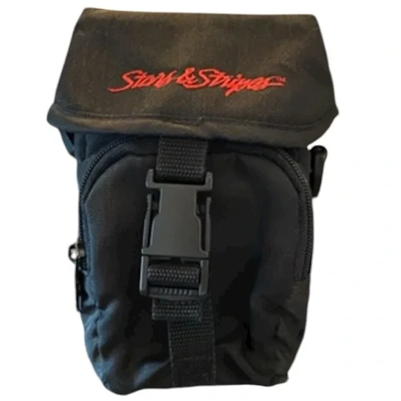 Vtg Stars & Stripes Logo Team camera bag black padded nylon red embroidery logo