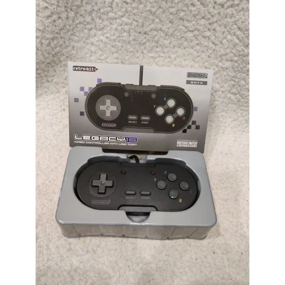 Retro-Bit Legacy 16 Wired USB Controller for Switch, PC, MacOS, RetroPie Black‎
