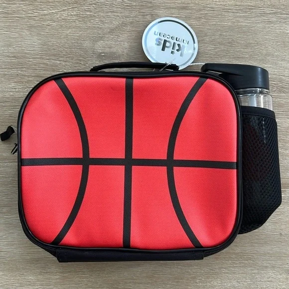 Kids Inmocean Boys Lunch Box Carrier with Water Bottle Basketball