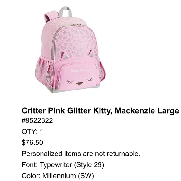 Kitty backpack brand New‎