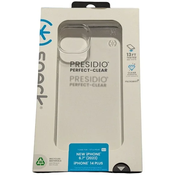 BB. Speck Presidio Perfect-Clear Case for‎ iPhone 15 / 14 Plus (6.7