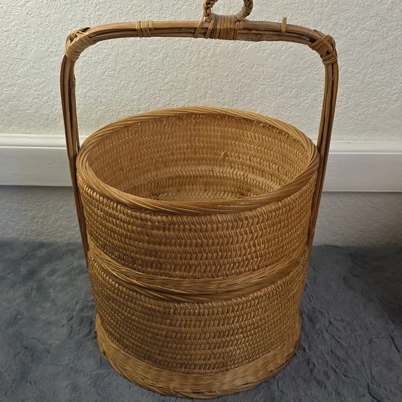 Vintage Basket Set Woven Hand Made
