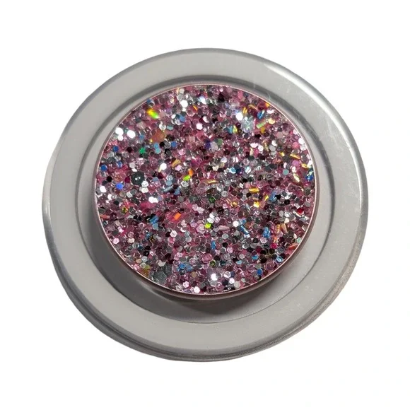 17-S PopSockets Magsafe Phone Grip - White W/ Pink Glitter (Referb) ⬇️ Scuffing