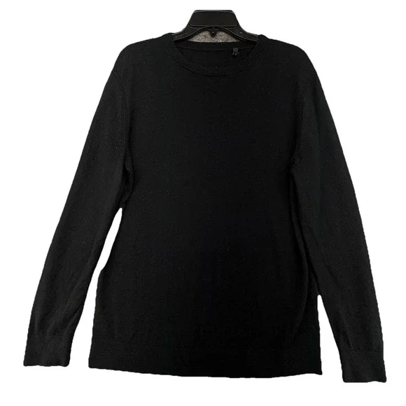 Theory Mens Riland P Harman‎ Merino Wool Sweater Black Size Large Quiet Luxury